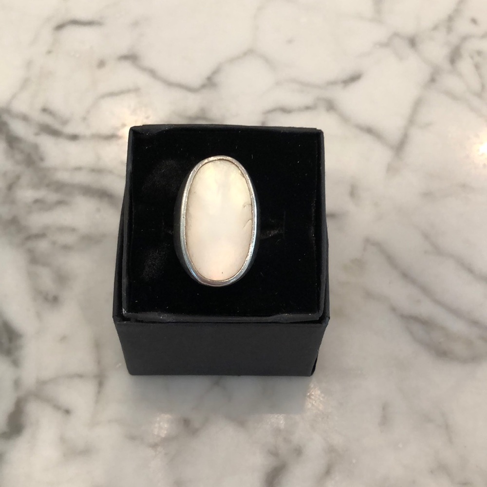 Sterling silver vintage large statement oval ring